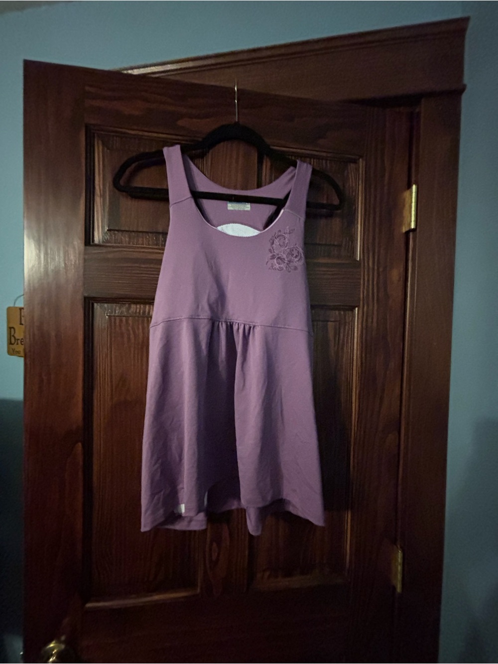Novara Purple Sleeveless A-Line Tank with Embroidered Detail